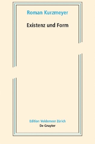 Cover of Existenz und Form