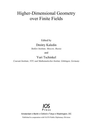Book cover for Higher-dimensional Geometry Over Finite Fields