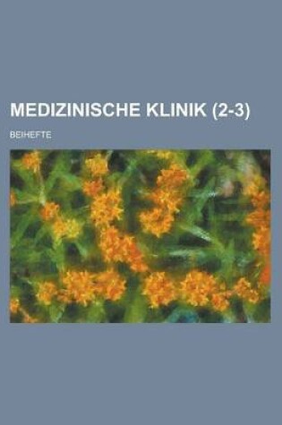 Cover of Medizinische Klinik; Beihefte (2-3)
