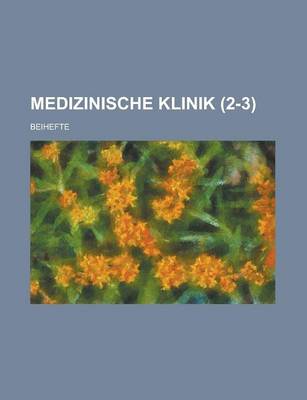 Book cover for Medizinische Klinik; Beihefte (2-3)