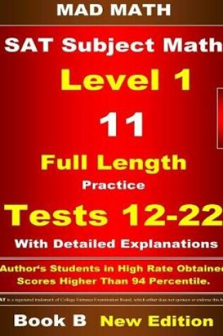 Cover of 2018 SAT Subject Level 1 Book B Tests 12-22