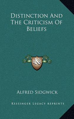 Book cover for Distinction and the Criticism of Beliefs