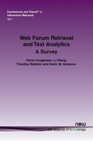 Cover of Web Forum Retrieval and Text Analytics