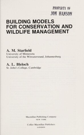 Cover of Building Models for Conservation and Wildlife Management