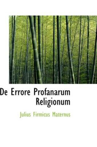 Cover of de Errore Profanarum Religionum