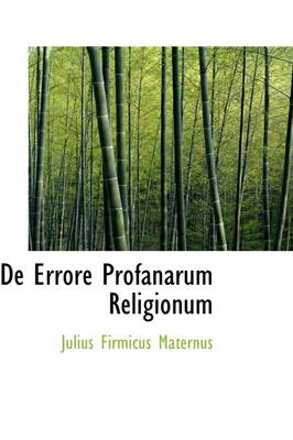 Book cover for de Errore Profanarum Religionum