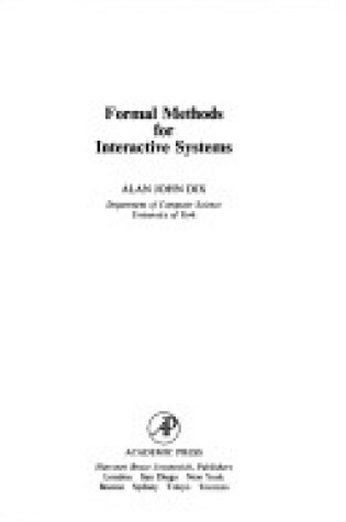 Cover of Formal Methods for Interactive Systems