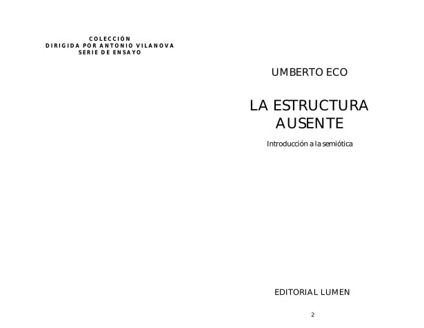 Book cover for La Estructura Ausente