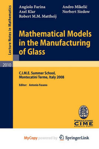 Cover of Mathematical Models in the Manufacturing of Glass