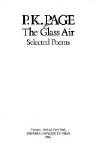 Cover of The Glass Air
