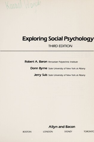 Cover of Exploring Social Psychology