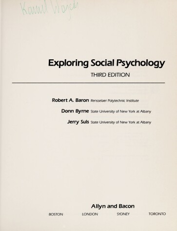 Book cover for Exploring Social Psychology