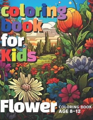 Book cover for color book for kids - Flower