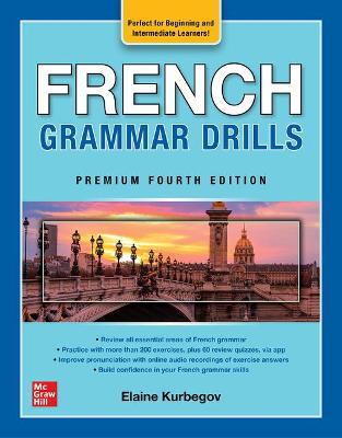 Book cover for French Grammar Drills, Premium Fourth Edition