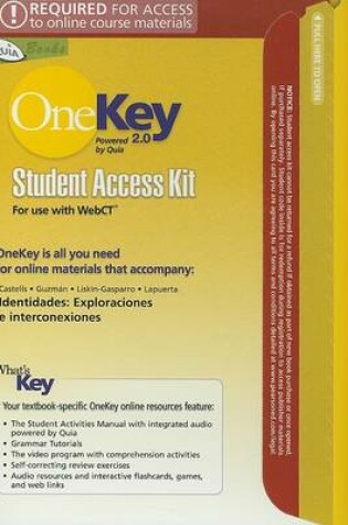 Cover of OneKey 2.0 with Quia WebCT, Student Access Kit, Identidades