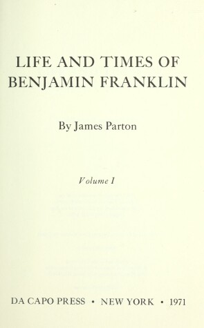 Book cover for Life and Times of Benjamin Franklin