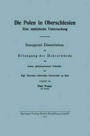 Cover of Die Polen in Oberschlesien