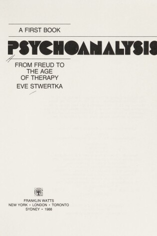 Cover of Psychoanalysis