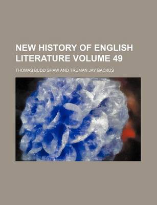 Book cover for New History of English Literature Volume 49