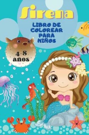 Cover of Libro para colorear de sirenas para ninos de 4 a 8 anos