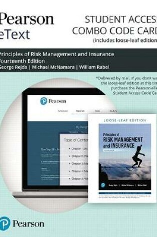 Cover of Pearson Etext for Principles of Risk Management and Insurance -- Combo Access Card