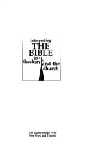 Cover of Interpreting the Bible in Theology and the Church