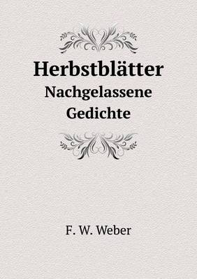 Book cover for Herbstblätter Nachgelassene Gedichte