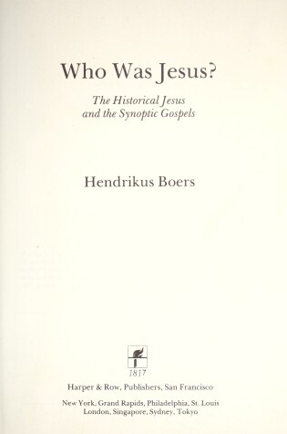 Cover of Who Was Jesus?