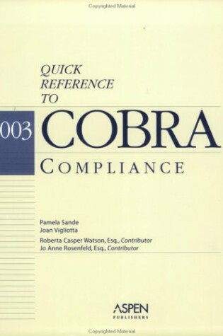 Cover of Quick Reference to Cobra Compliance, 2003