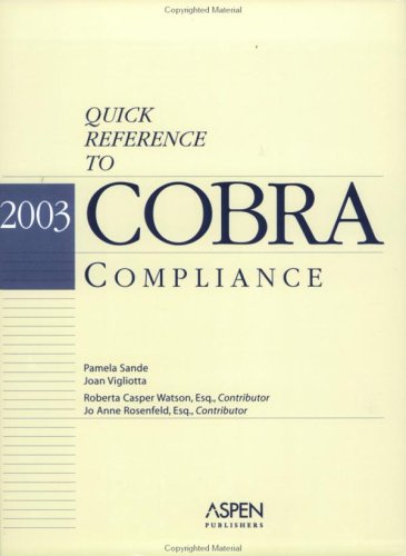Book cover for Quick Reference to Cobra Compliance, 2003