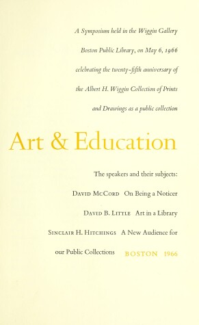 Book cover for Art & Education