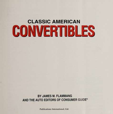 Cover of Classic American Convertibles