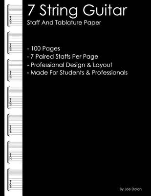 Book cover for 7 String Guitar Staff And Tablature Paper