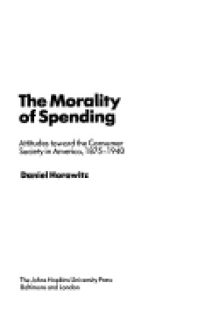 Cover of Morality of Spending, the CB