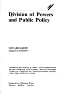 Book cover for Division of Powers and Public Policy