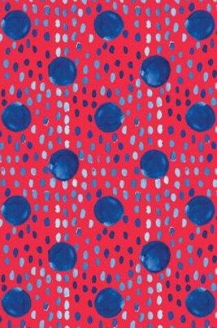 Cover of Journal Notebook Indigo Blue Ink Spots and Dots On Red