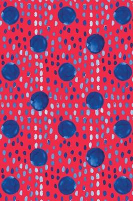 Cover of Journal Notebook Indigo Blue Ink Spots and Dots On Red