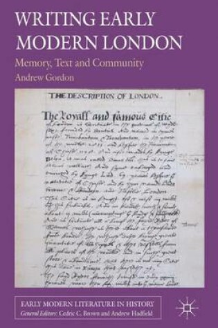 Cover of Writing Early Modern London