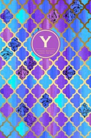 Cover of Monogram Journal y - Personal, Dot Grid - Blue & Purple Moroccan Design