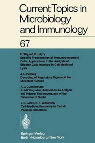 Cover of Current Topics in Microbiology and Immunology / Ergebnisse Der Microbiologie Und Immunitatsforschung