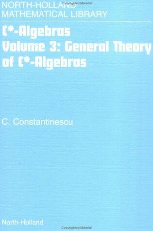 Cover of General Theory of C*-Algebras