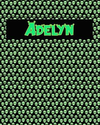 Book cover for 120 Page Handwriting Practice Book with Green Alien Cover Adelyn