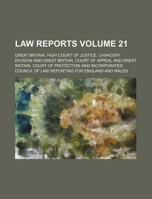 Book cover for Law Reports Volume 21