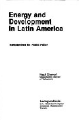 Cover of Energy and Development in Latin America