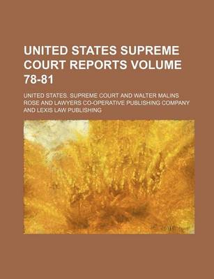 Book cover for United States Supreme Court Reports Volume 78-81