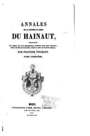 Cover of Annales de la province et comté du Hainaut - Tome V