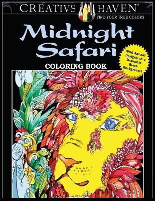 Book cover for Creative Haven Midnight Safari Coloring Book