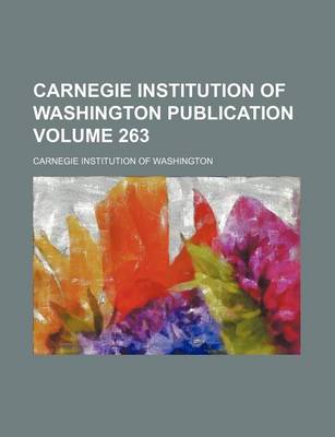 Book cover for Carnegie Institution of Washington Publication Volume 263