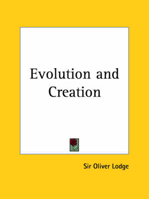 Book cover for Evolution and Creation (1926)