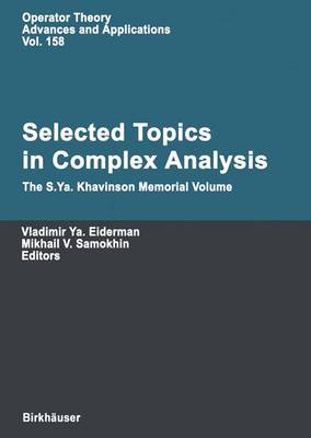 Cover of Selected Topics in Complex Analysis